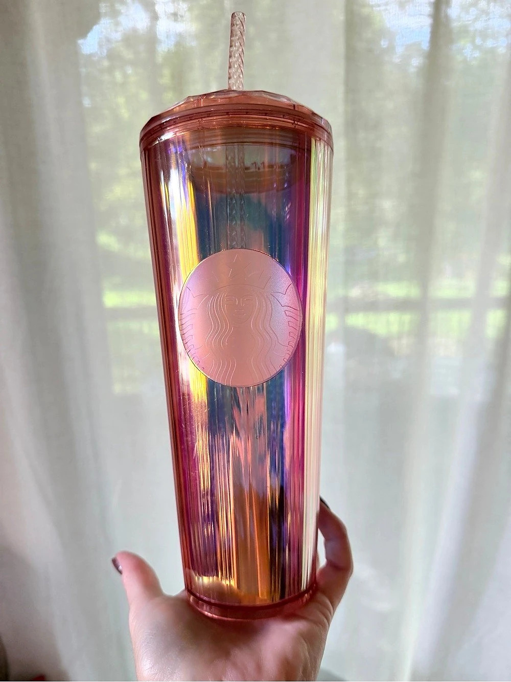 Starbucks Iridescent Cold Cup Tumbler Pink
